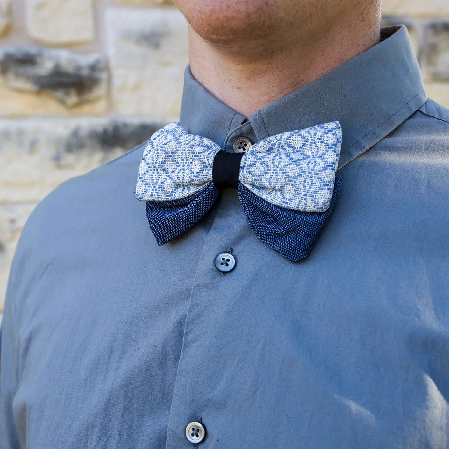 Artisanal Clip-on Fabric Bow Tie - Image 5