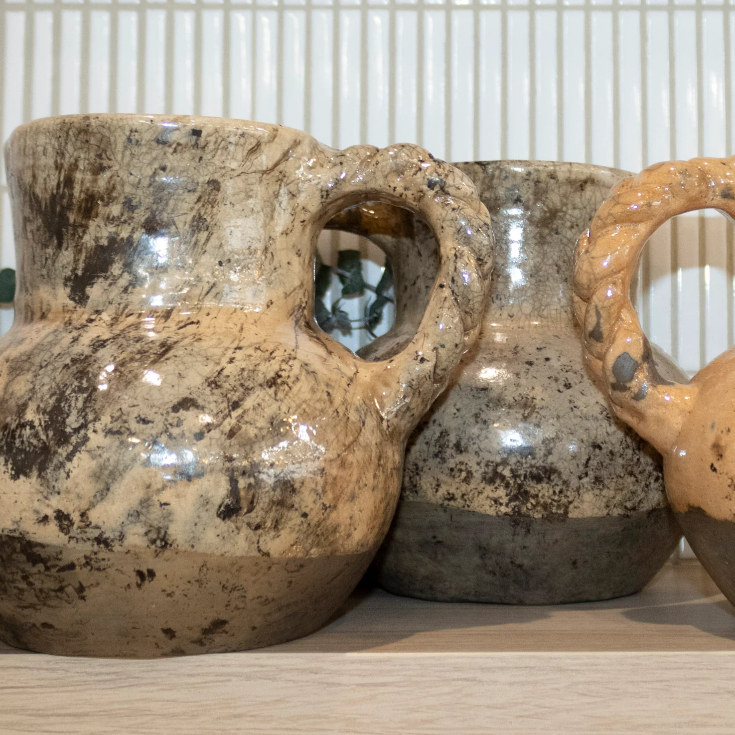 Atzompa Clay Half-Glazed Pitcher - Image 3