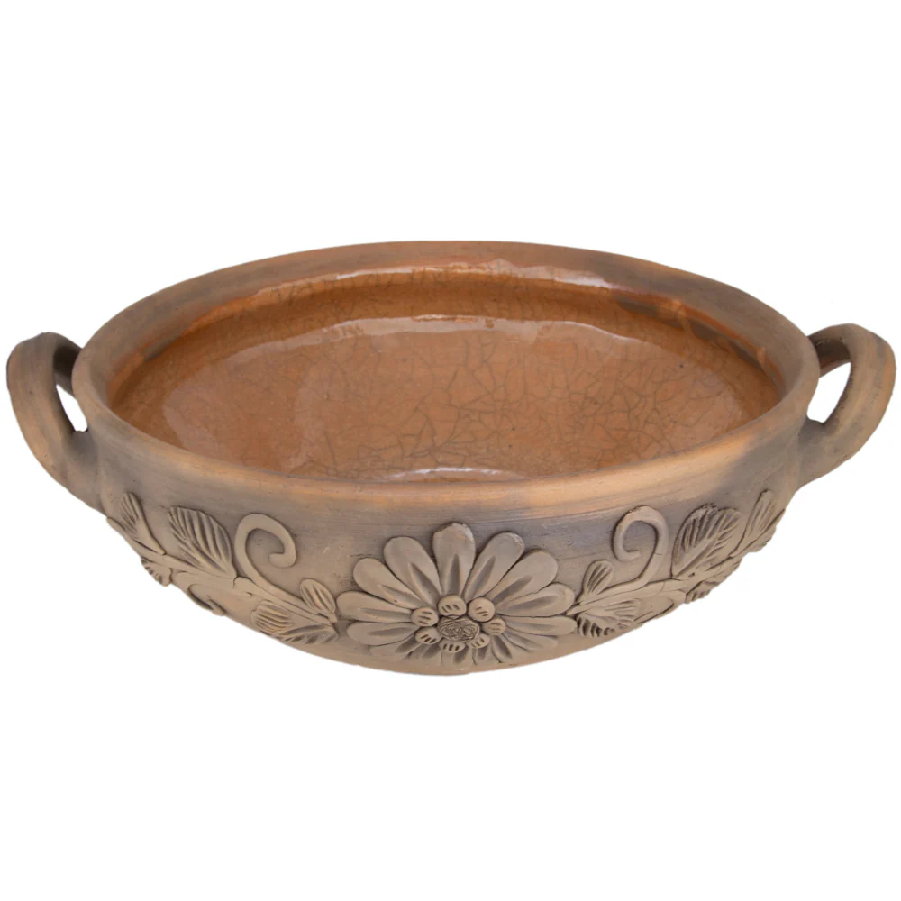 Atzompa Clay Large Floral Cazuela - Image 5