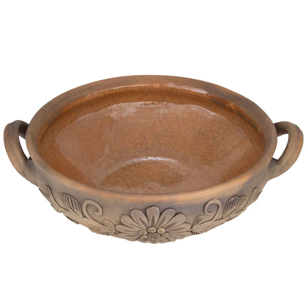 Atzompa Clay Large Floral Cazuela - Image 7