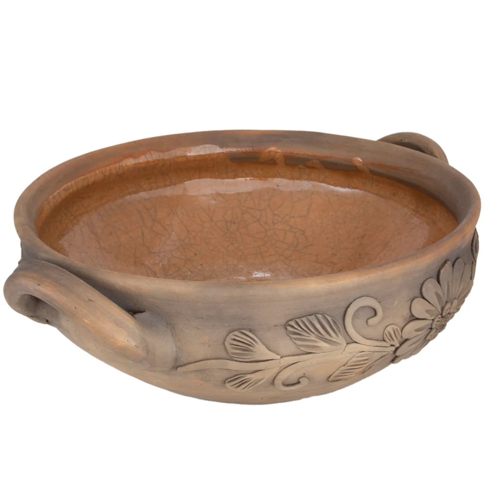 Atzompa Clay Large Floral Cazuela - Image 8