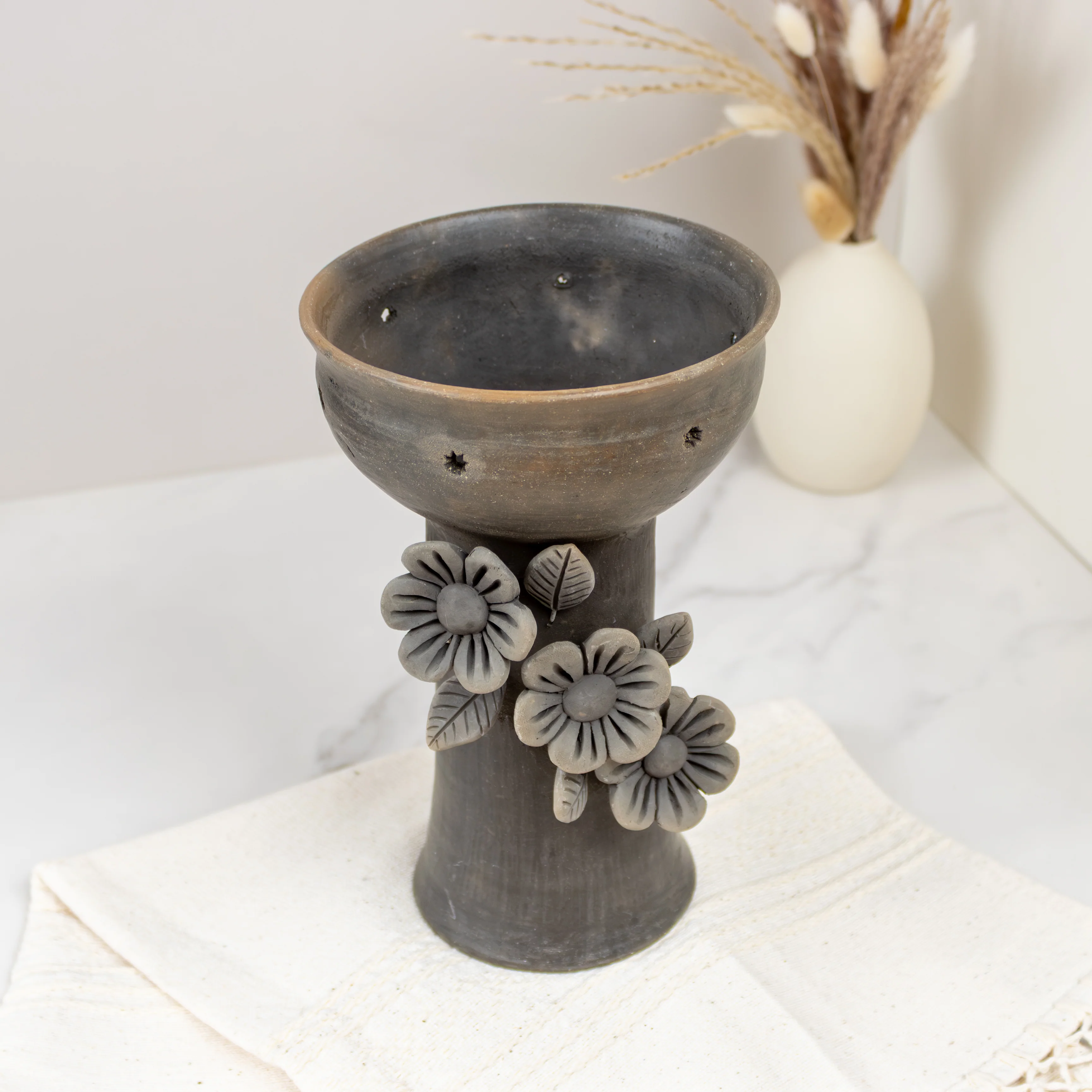 Atzompa Flower Clay Copalera, Incense Holder - Image 5