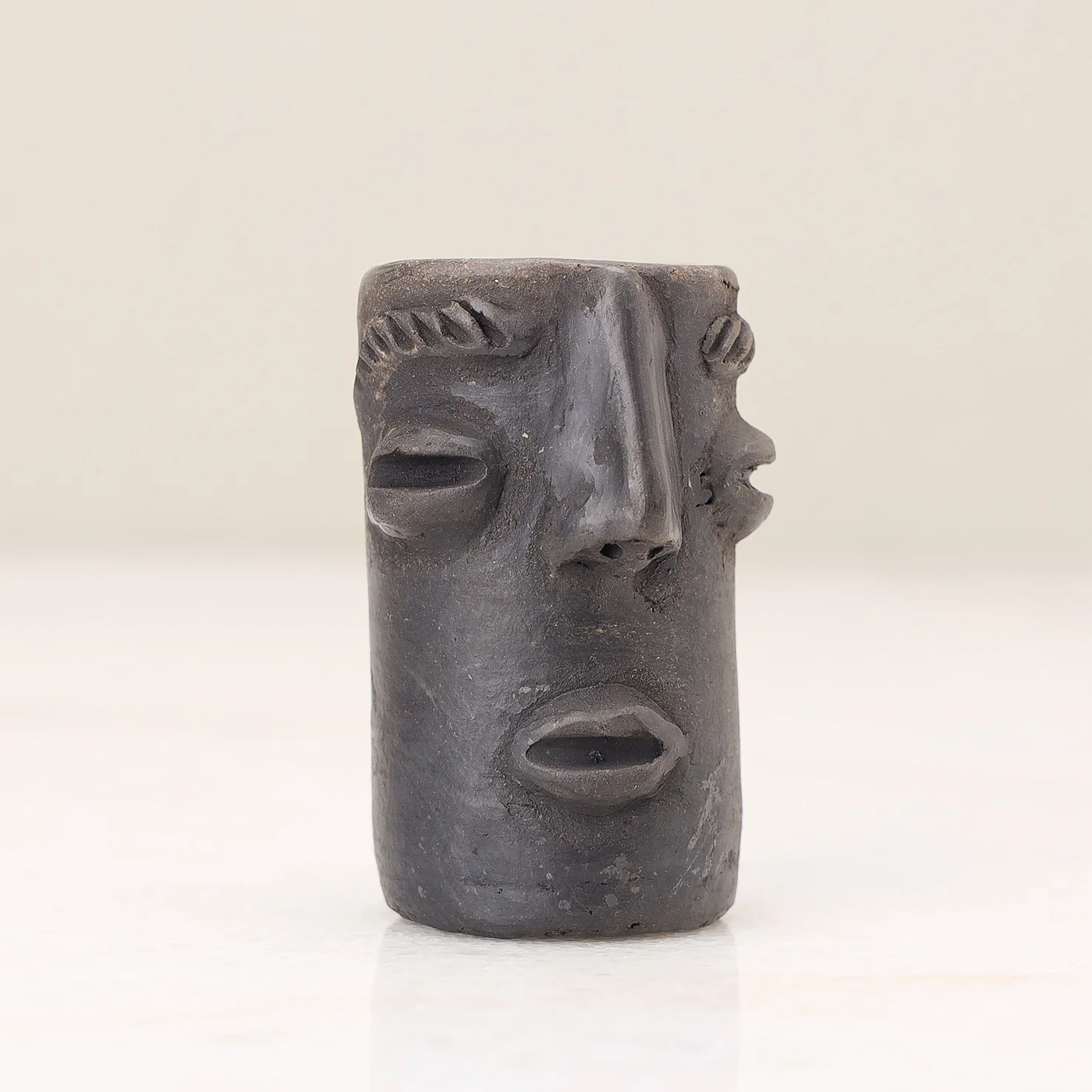 Atzompa Portrait Face Clay Mezcal Shot Glass - Image 12