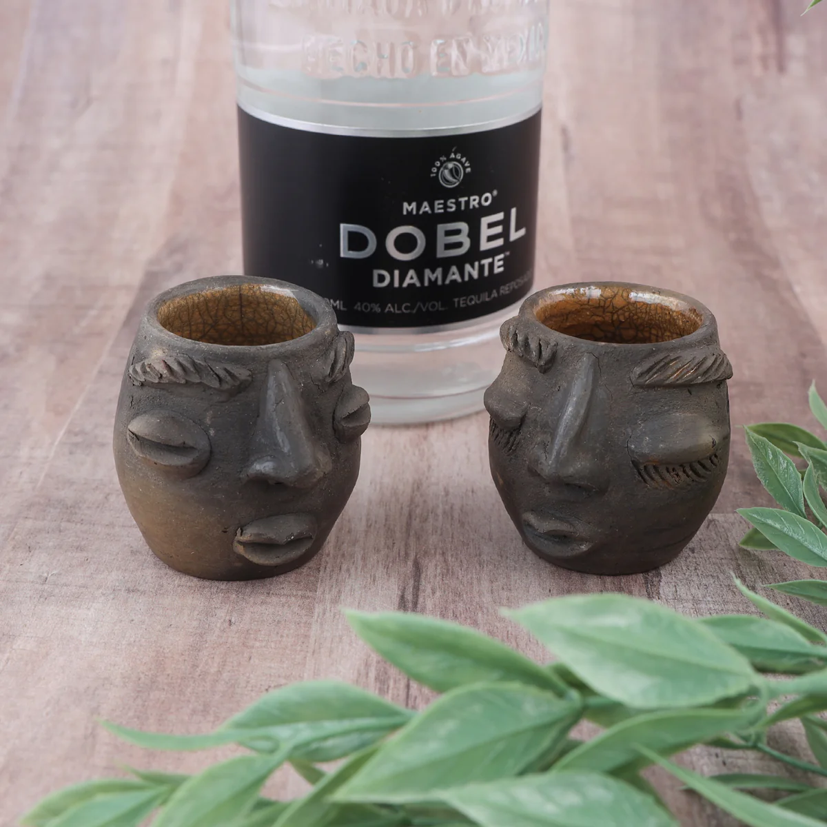 Atzompa Portrait Face Clay Mezcal Shot Glass - Image 4