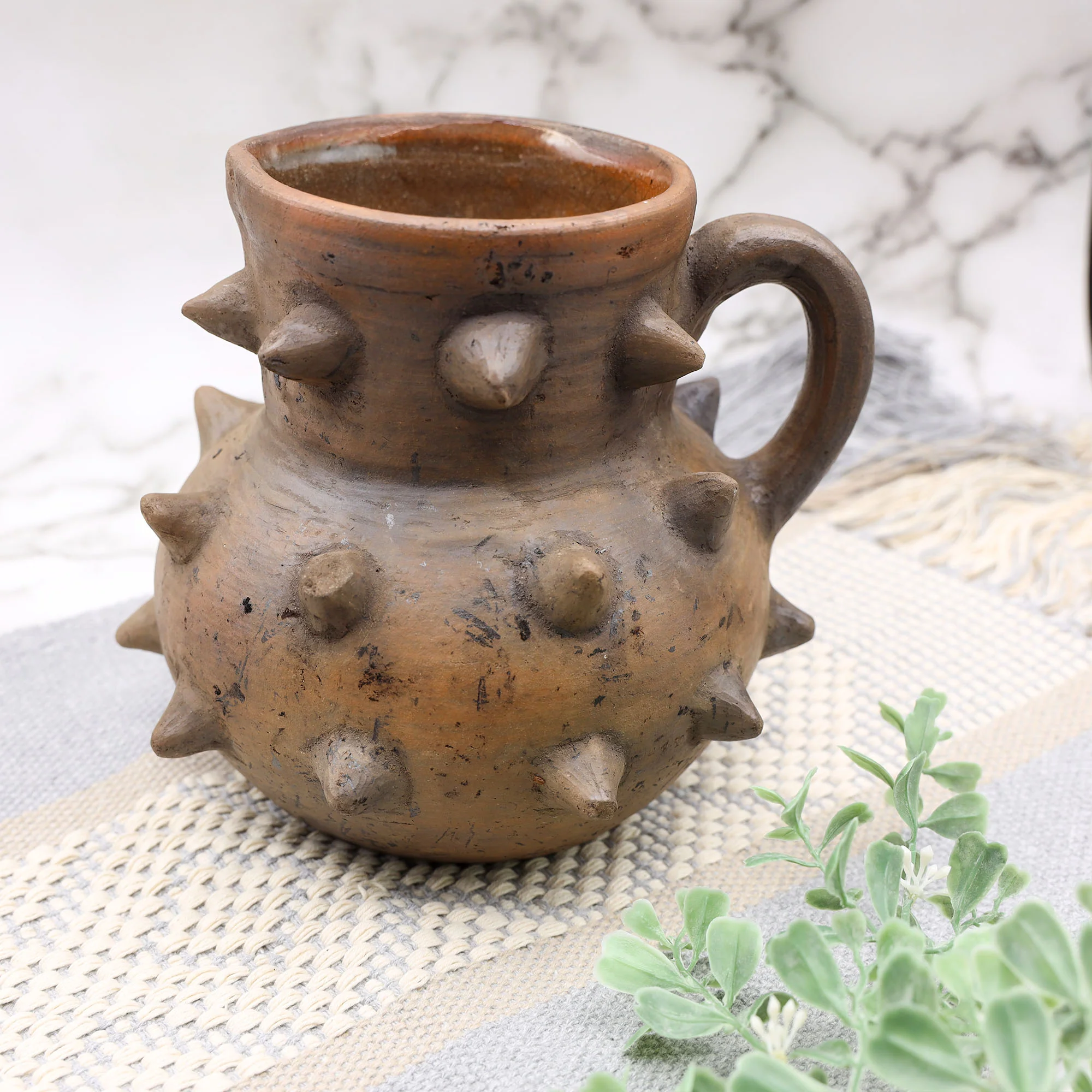Atzompa Spike Clay Pitcher - Image 3
