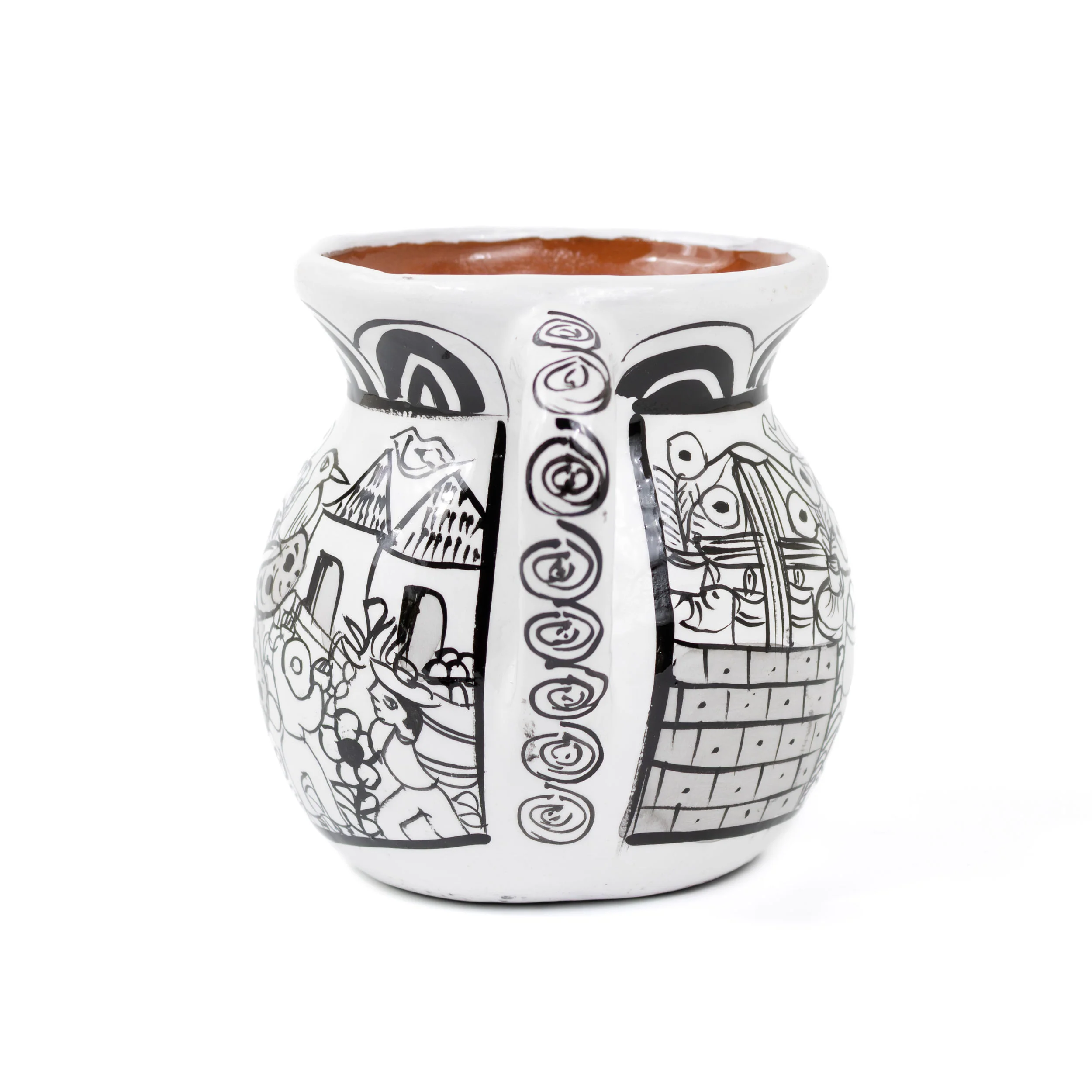Black and White Storytelling Xalitla Clay Jarrito Mug - Image 10