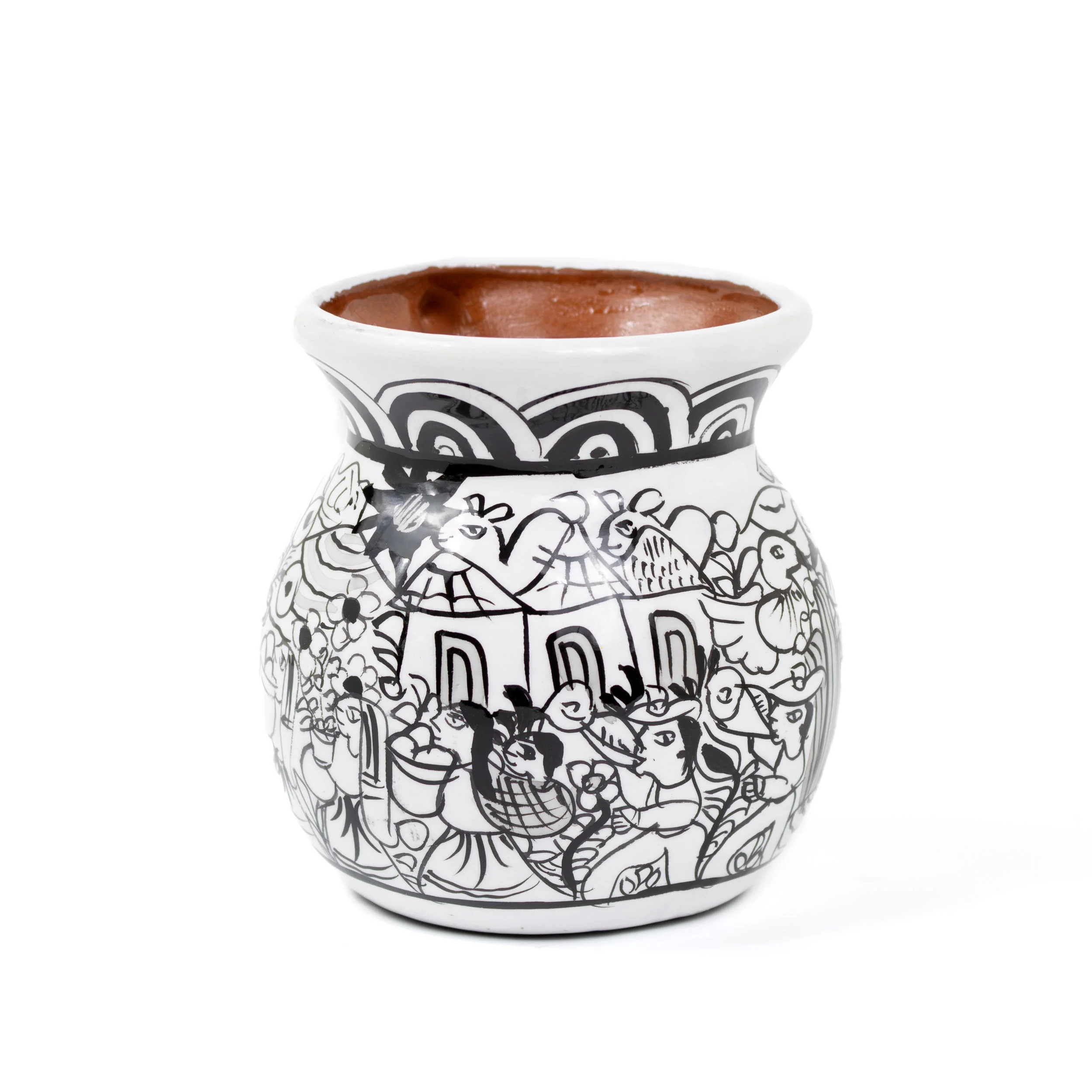 Black and White Storytelling Xalitla Clay Jarrito Mug - Image 8