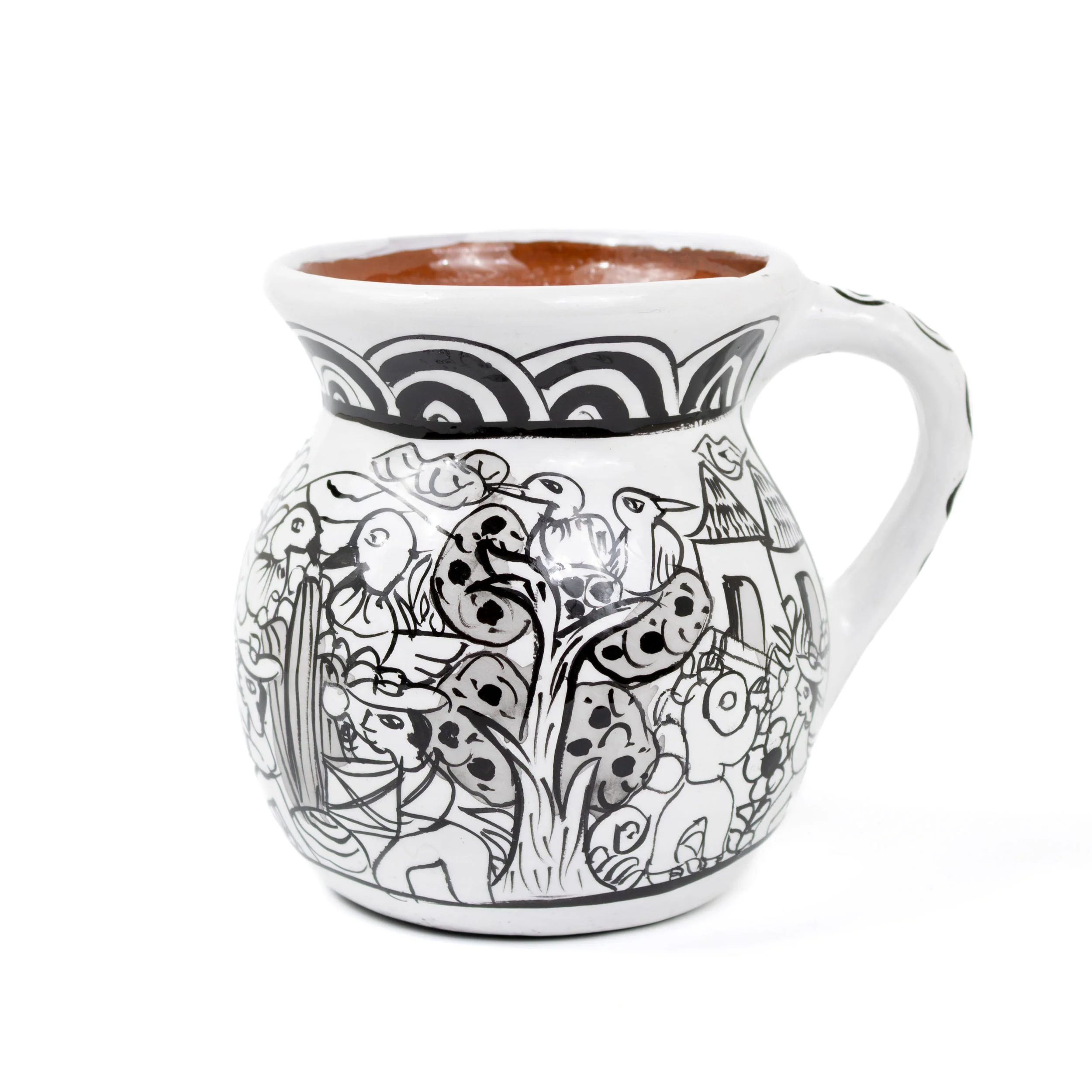 Black and White Storytelling Xalitla Clay Jarrito Mug - Image 9