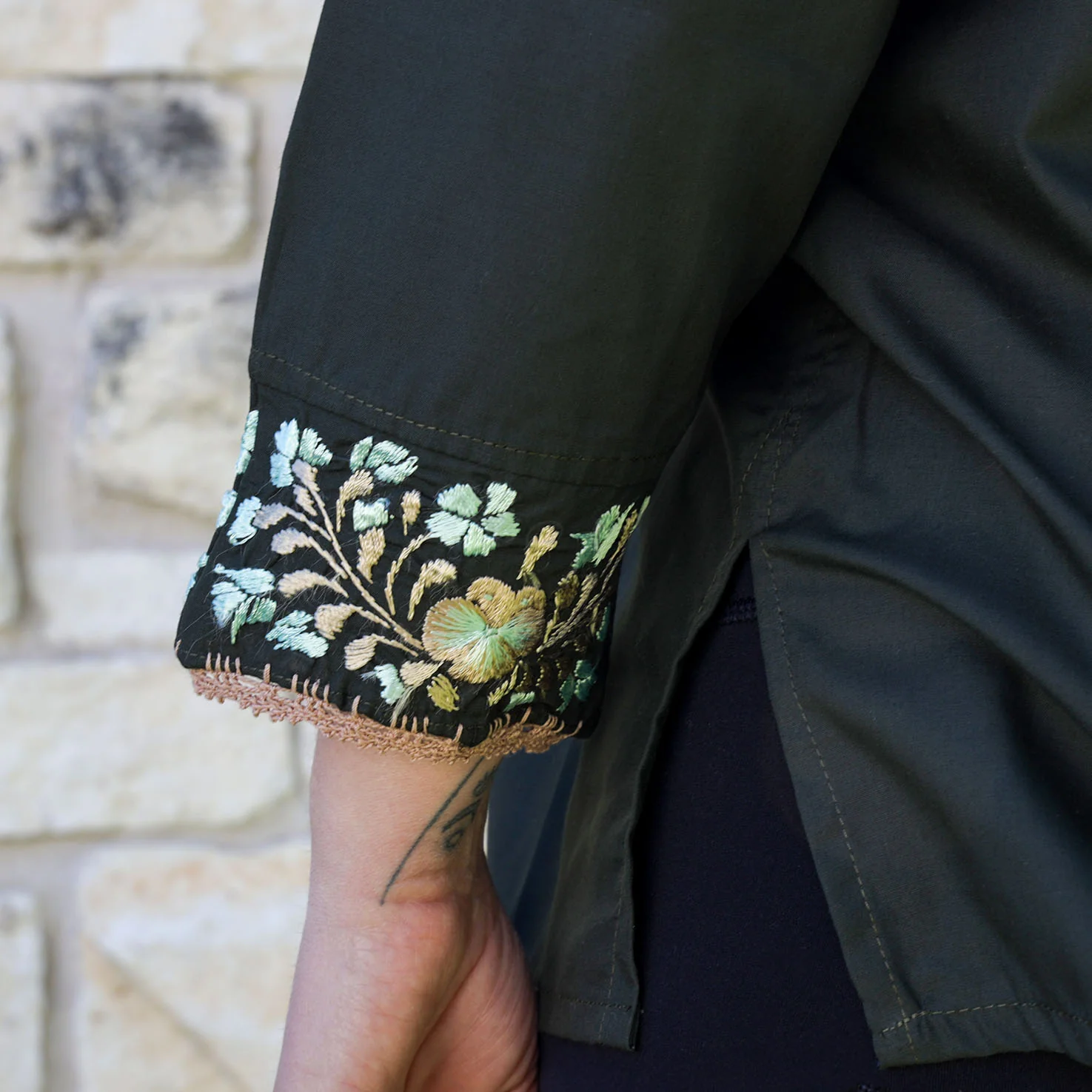 Camila Hand-Embroidered 3/4 Sleeve Blouse - Image 11