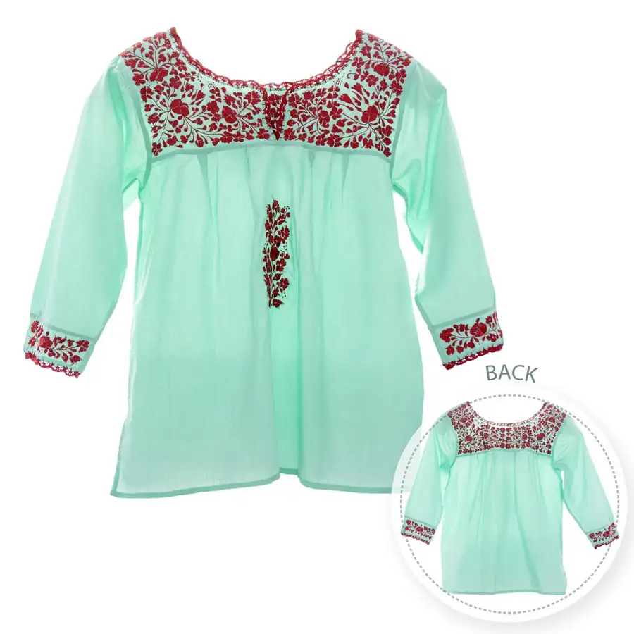 Camila Hand-Embroidered 3/4 Sleeve Blouse - Image 16