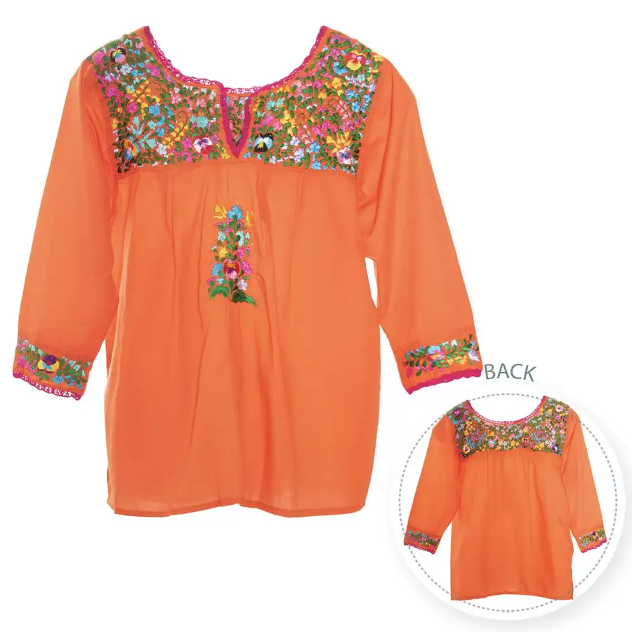 Camila Hand-Embroidered 3/4 Sleeve Blouse - Image 19