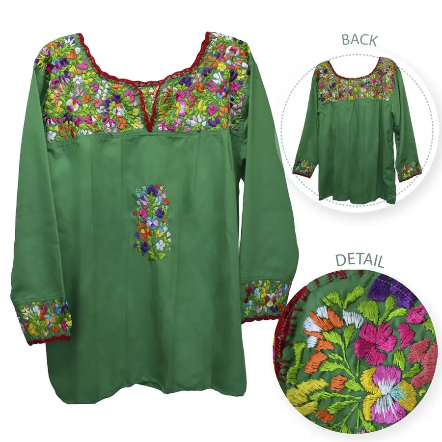 Camila Hand-Embroidered 3/4 Sleeve Blouse - Image 21