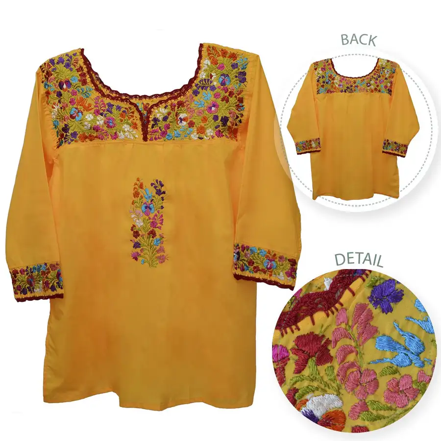 Camila Hand-Embroidered 3/4 Sleeve Blouse - Image 23