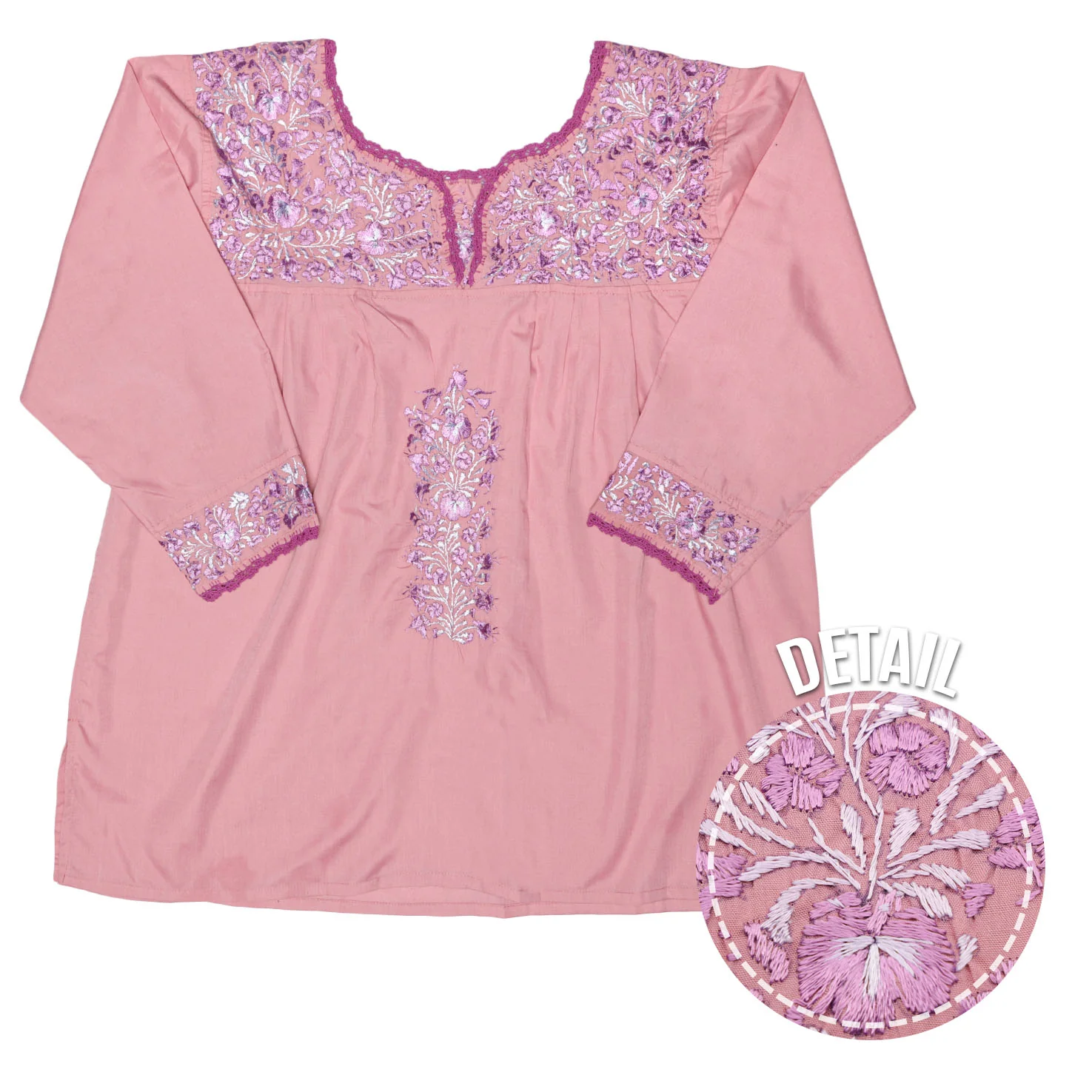 Camila Hand-Embroidered 3/4 Sleeve Blouse - Image 24