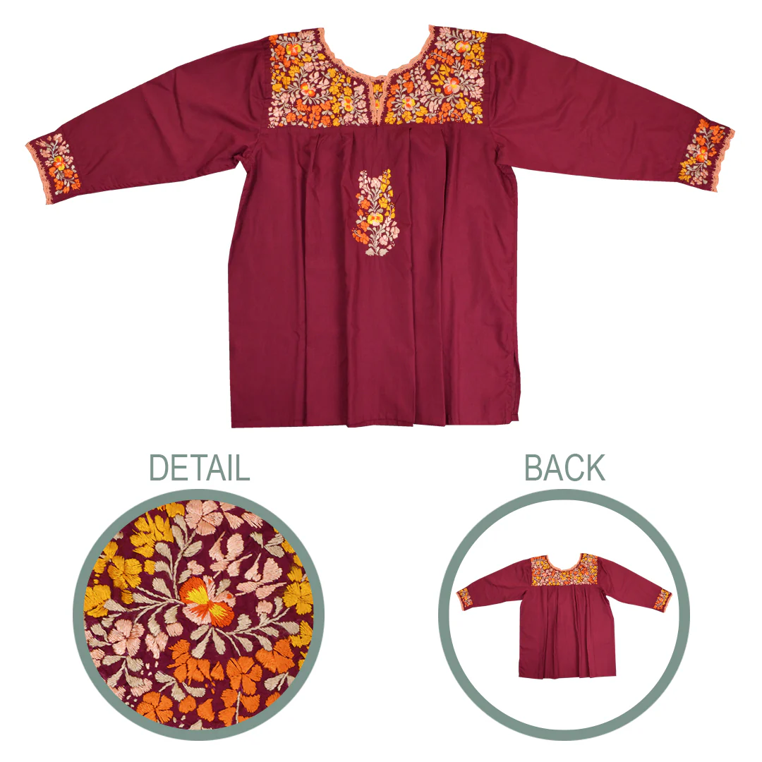 Camila Hand-Embroidered 3/4 Sleeve Blouse - Image 30