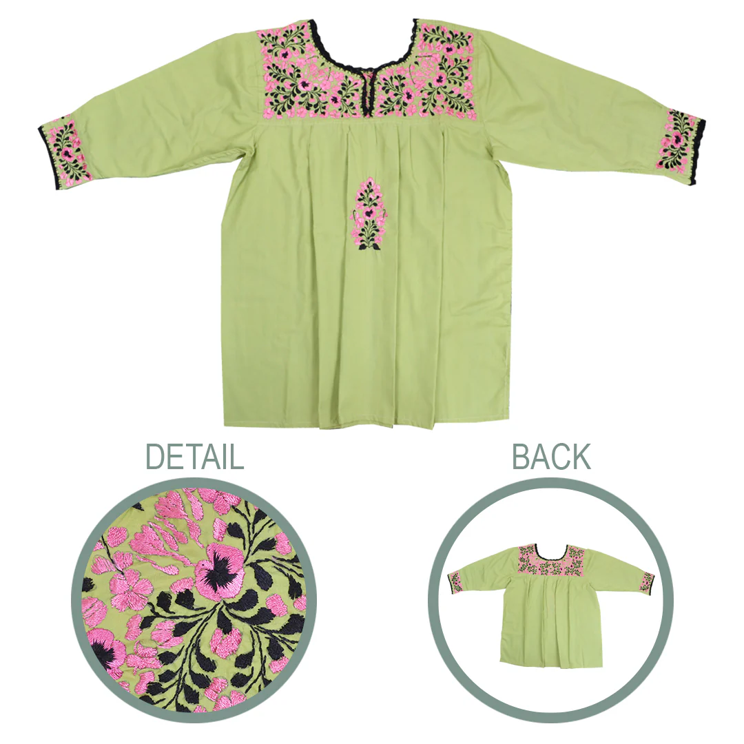 Camila Hand-Embroidered 3/4 Sleeve Blouse - Image 32