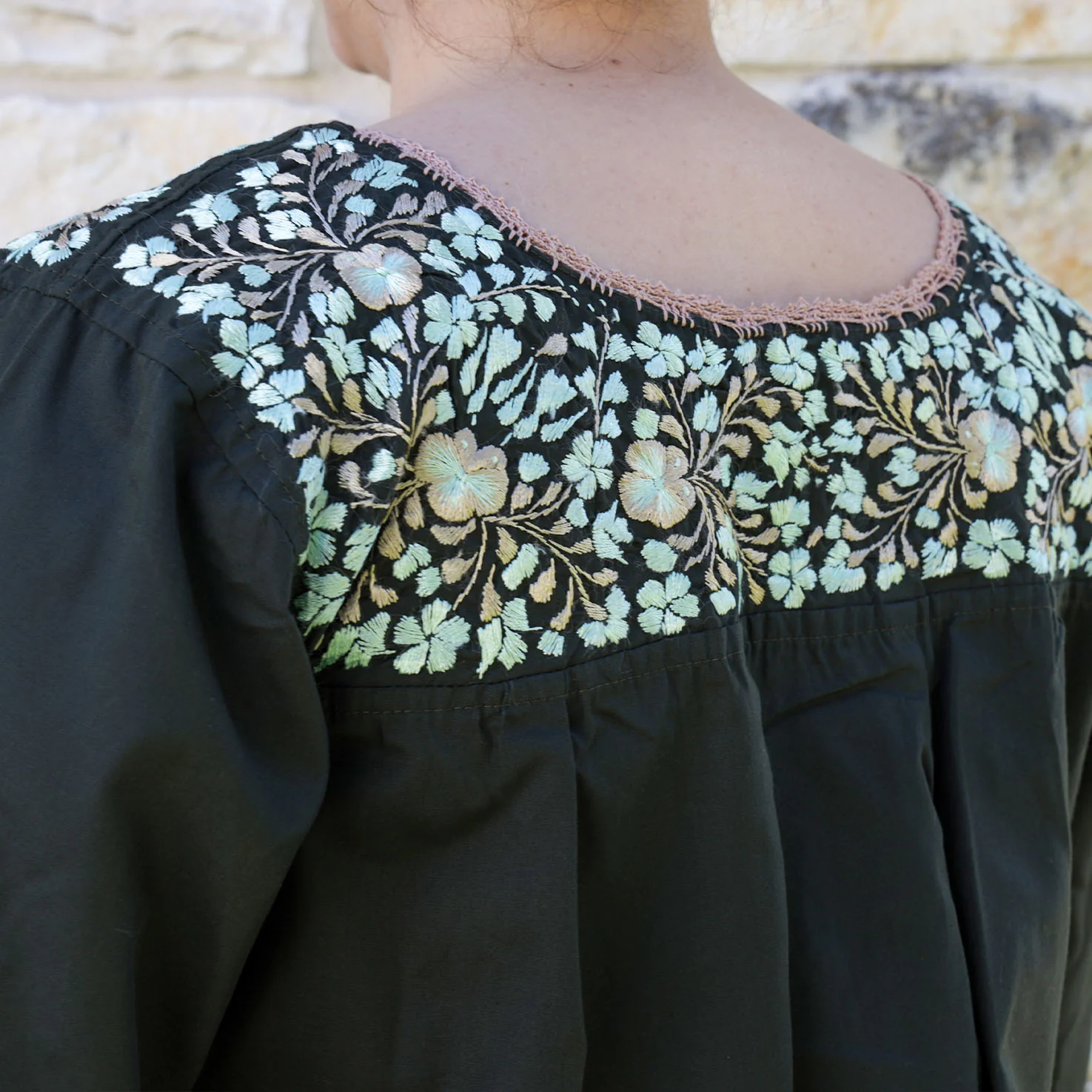 Camila Hand-Embroidered 3/4 Sleeve Blouse - Image 9