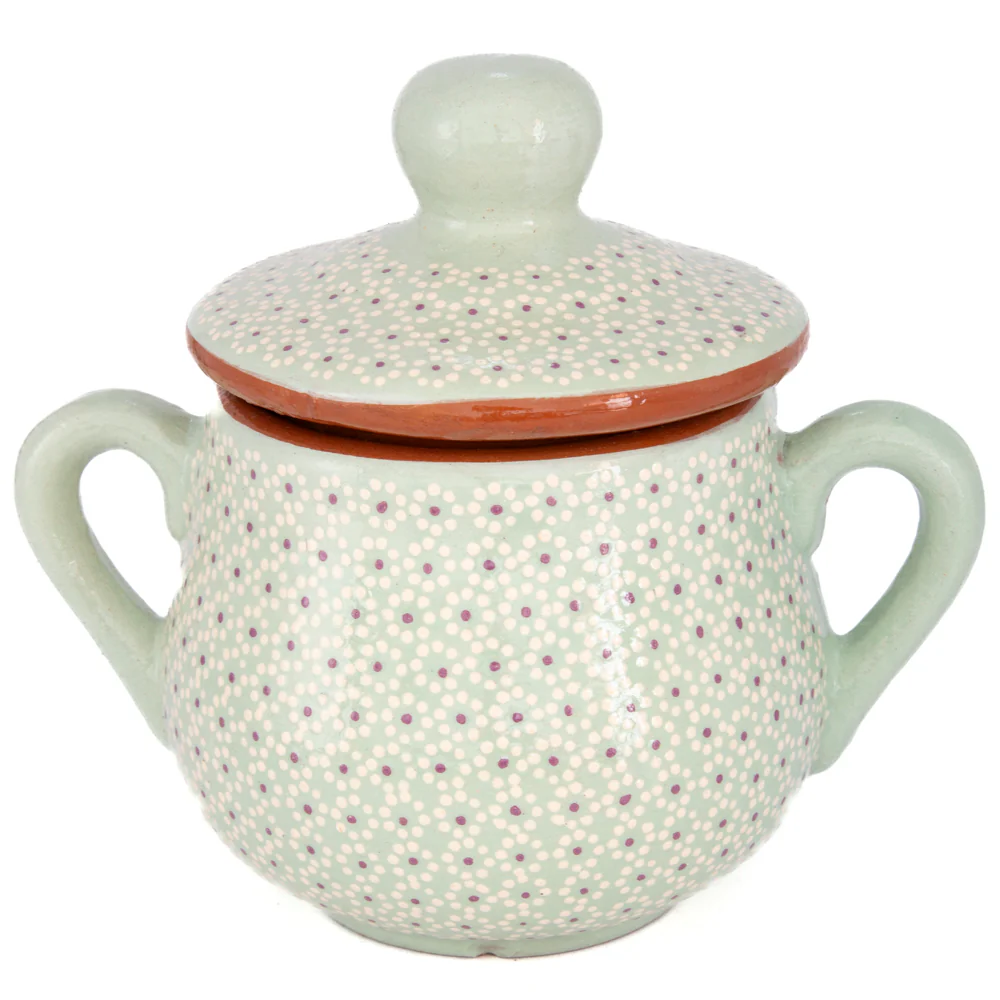 Capula Hand-Painted Clay Cookie/Sugar Jar - Image 12