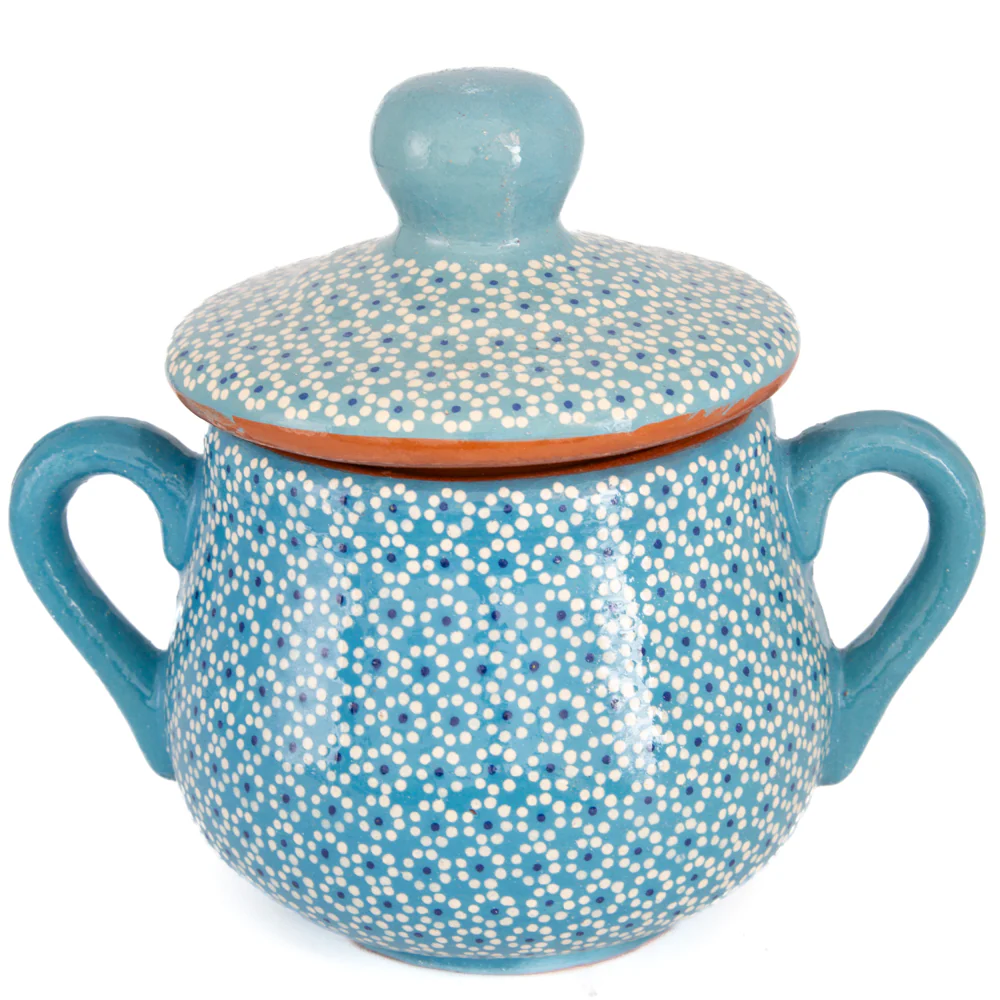 Capula Hand-Painted Clay Cookie/Sugar Jar - Image 13