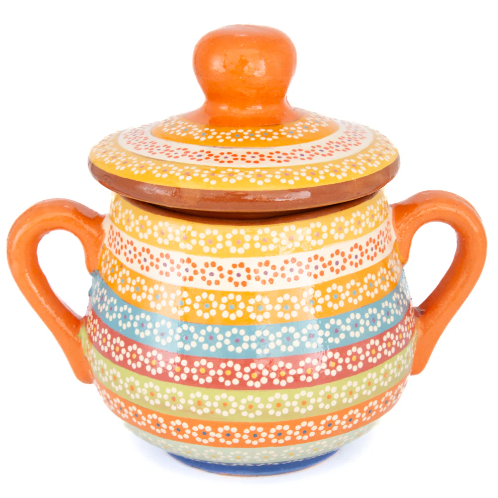 Capula Hand-Painted Clay Cookie/Sugar Jar - Image 16