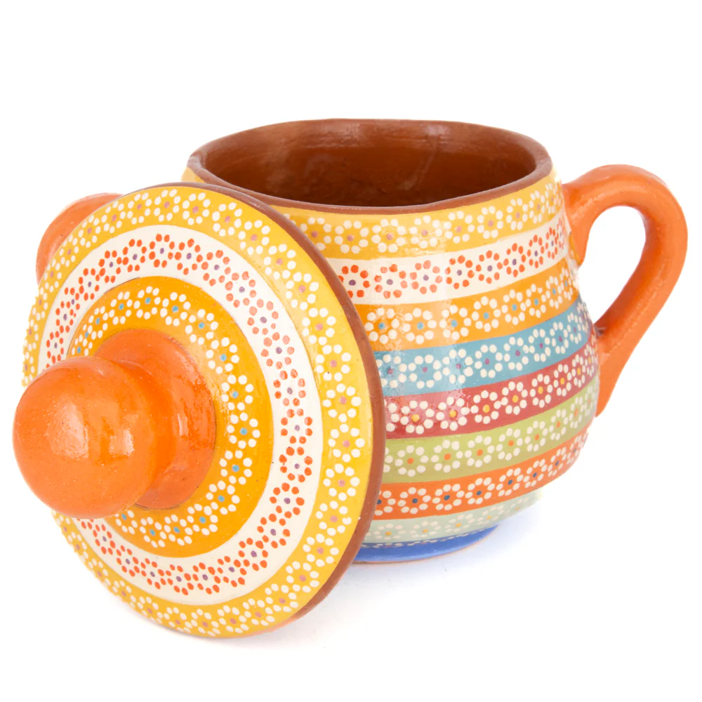 Capula Hand-Painted Clay Cookie/Sugar Jar - Image 4