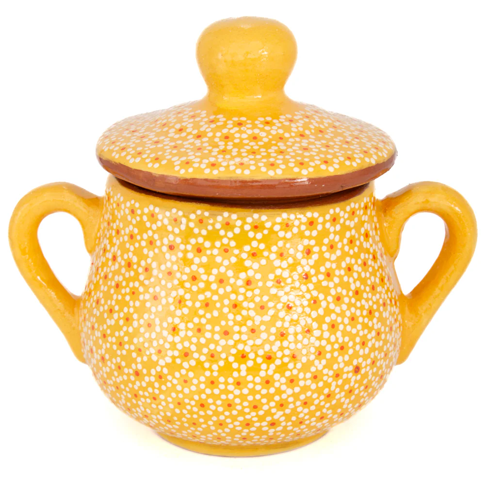 Capula Hand-Painted Clay Cookie/Sugar Jar - Image 9