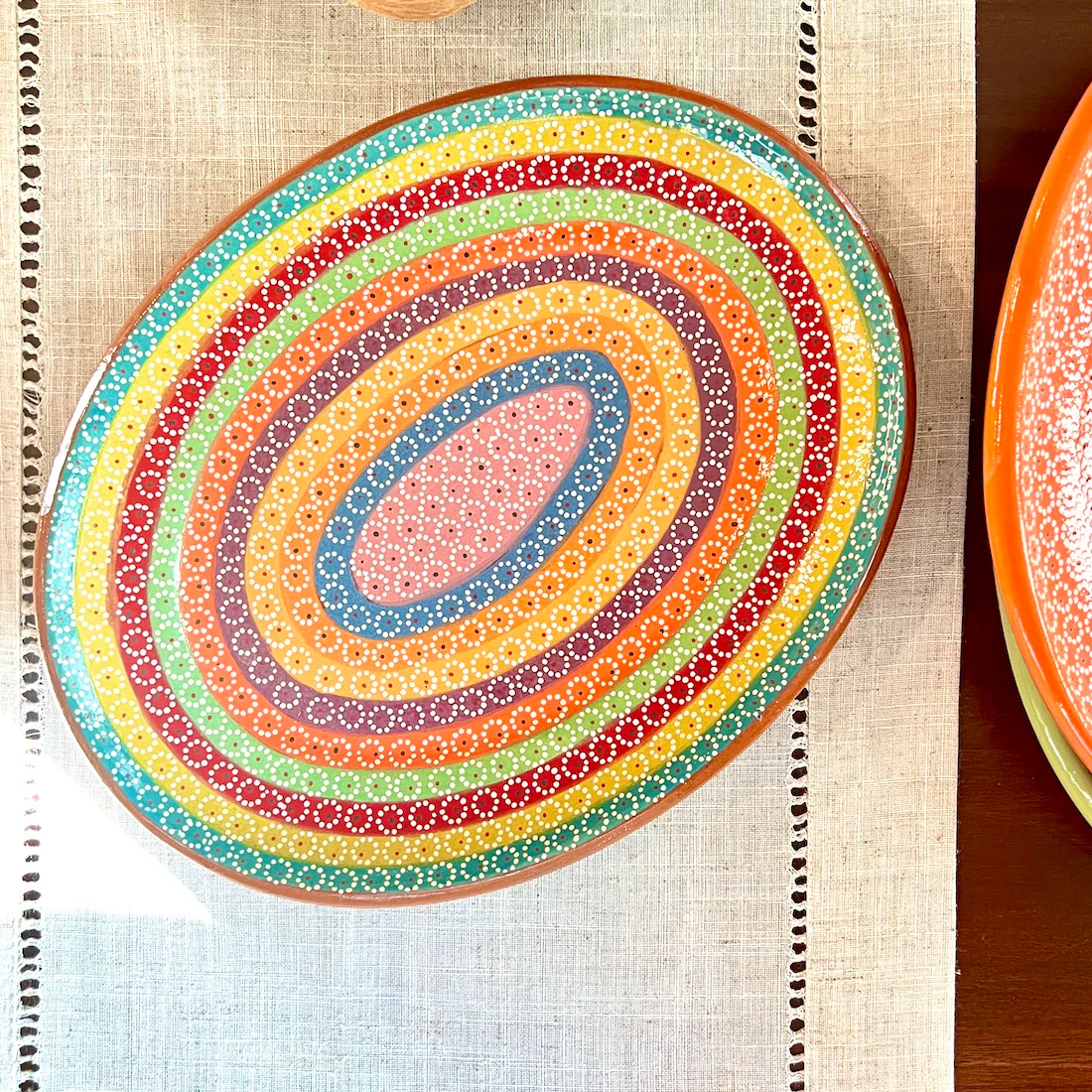 Capula Hand-Painted Clay Serving Platter - Image 6