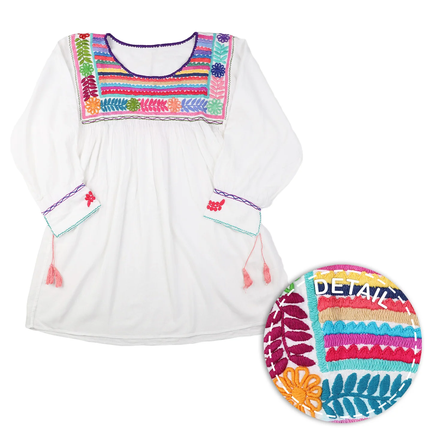 Carranza 3/4 Sleeve Embroidered Blouse - Image 17