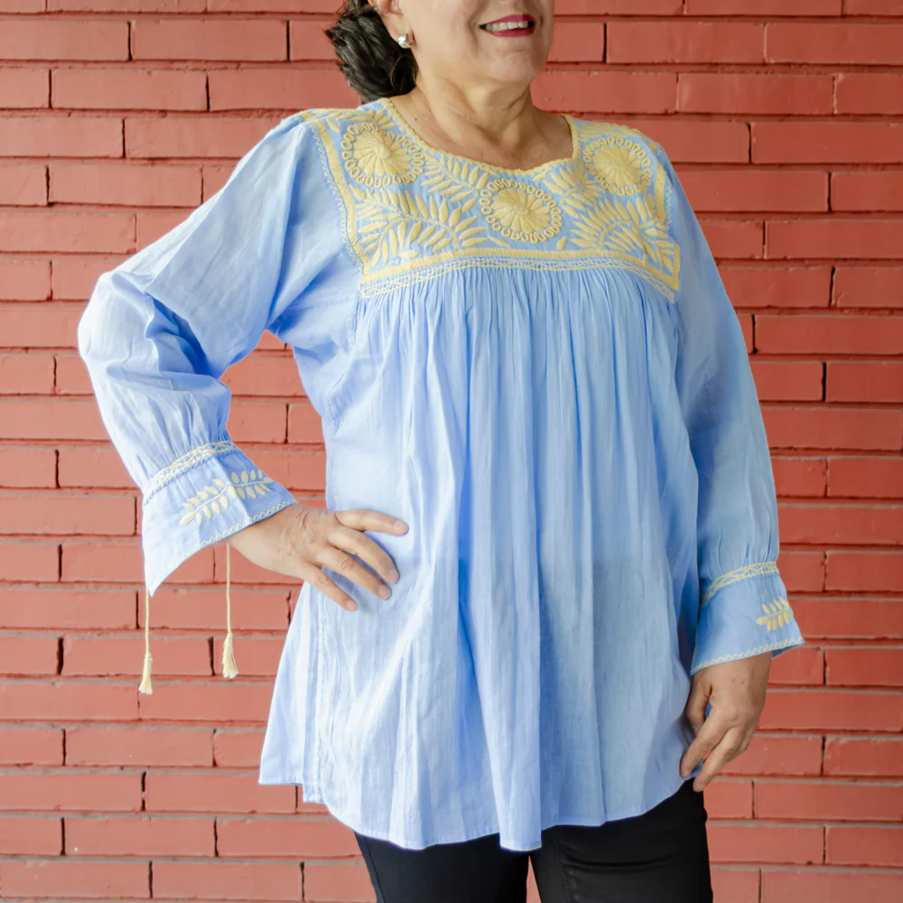 Carranza 3/4 Sleeve Embroidered Blouse - Image 20