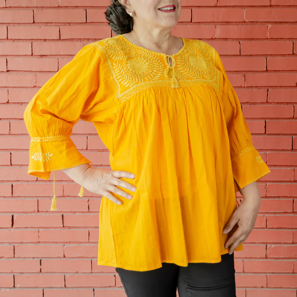 Carranza 3/4 Sleeve Embroidered Blouse - Image 21