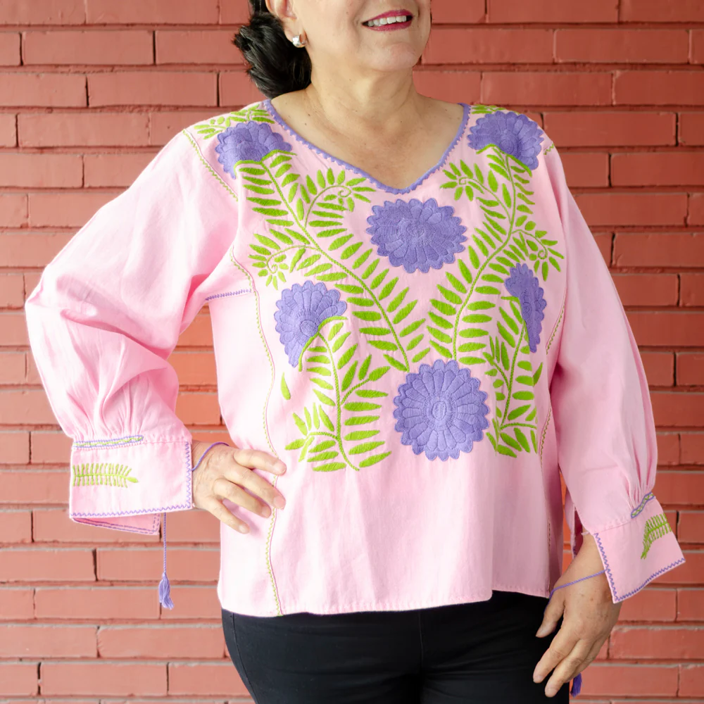 Carranza 3/4 Sleeve Embroidered Blouse - Image 22