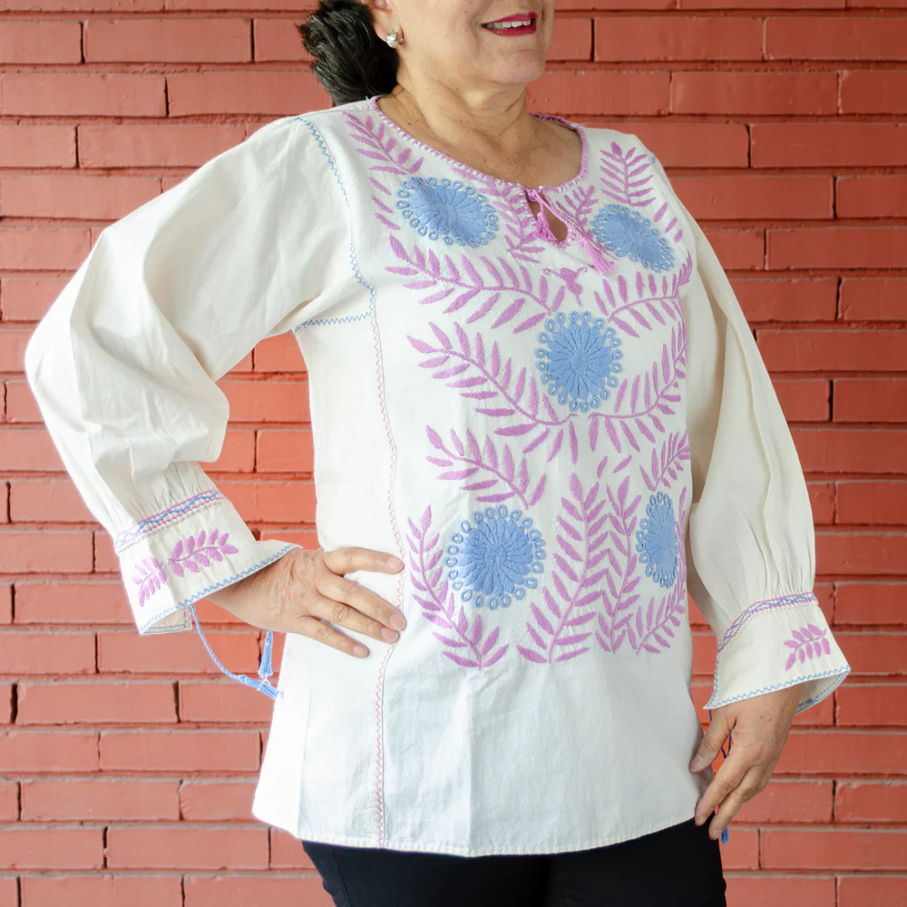 Carranza 3/4 Sleeve Embroidered Blouse - Image 23