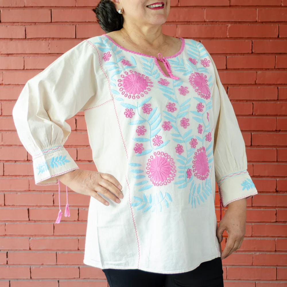 Carranza 3/4 Sleeve Embroidered Blouse - Image 24