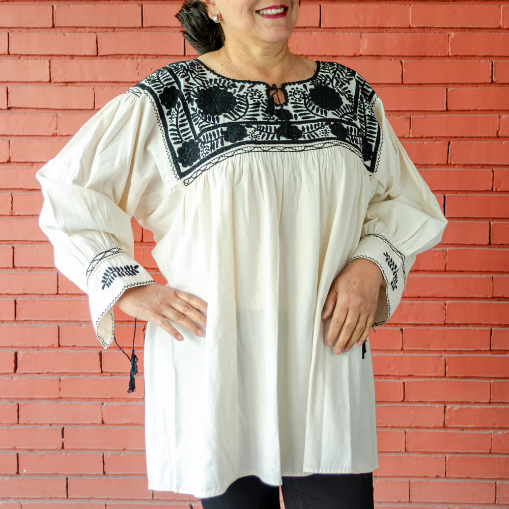 Carranza 3/4 Sleeve Embroidered Blouse - Image 25