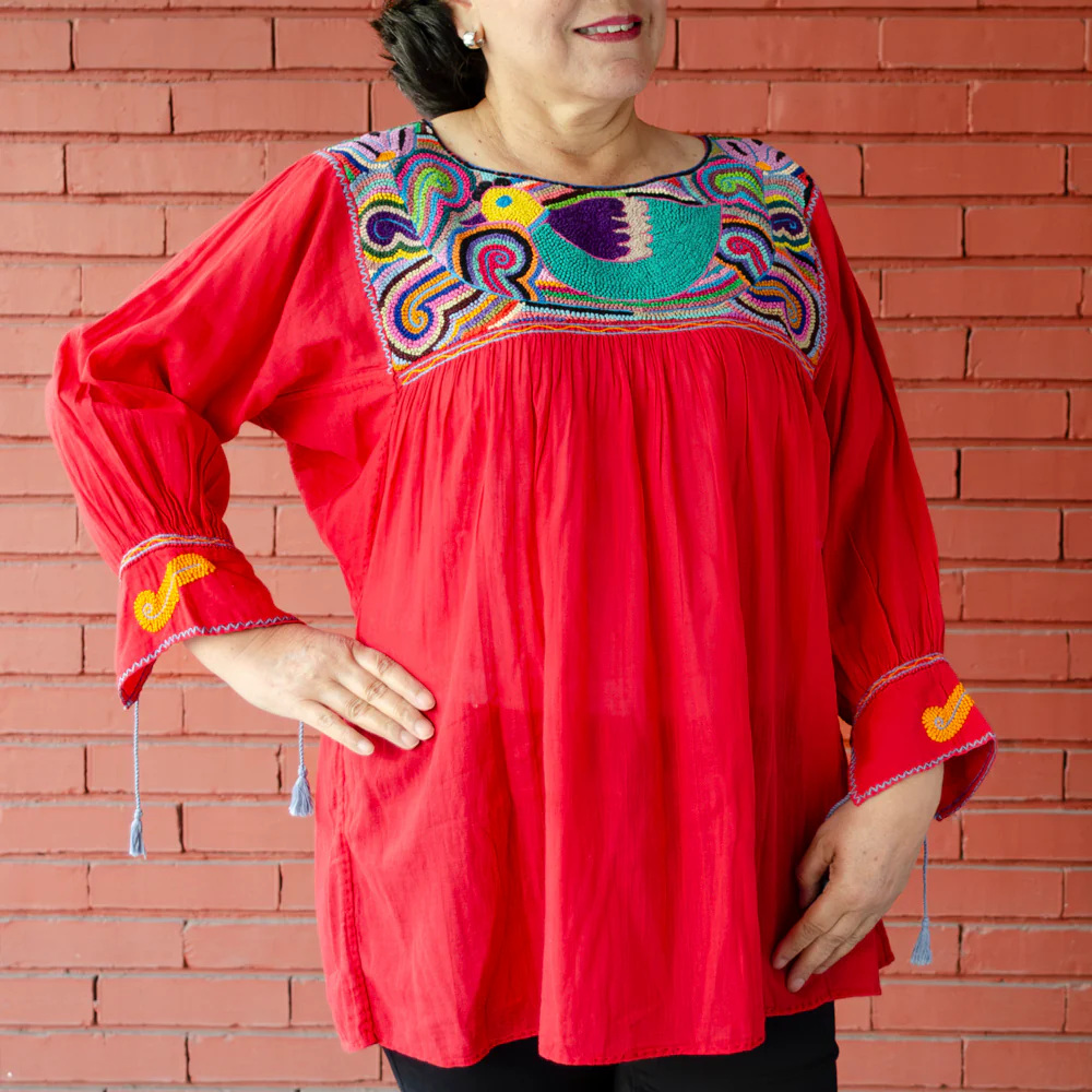 Carranza 3/4 Sleeve Embroidered Blouse - Image 26