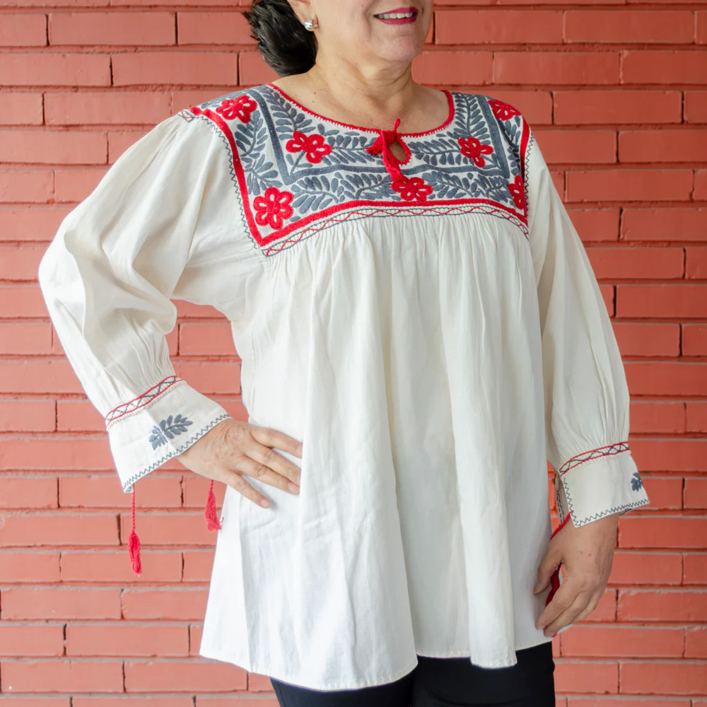 Carranza 3/4 Sleeve Embroidered Blouse - Image 28