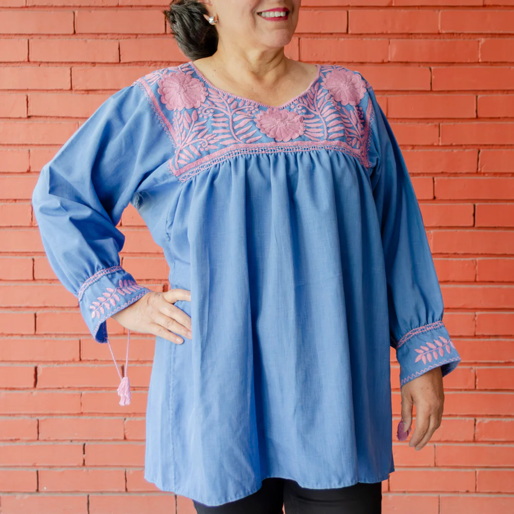 Carranza 3/4 Sleeve Embroidered Blouse - Image 31