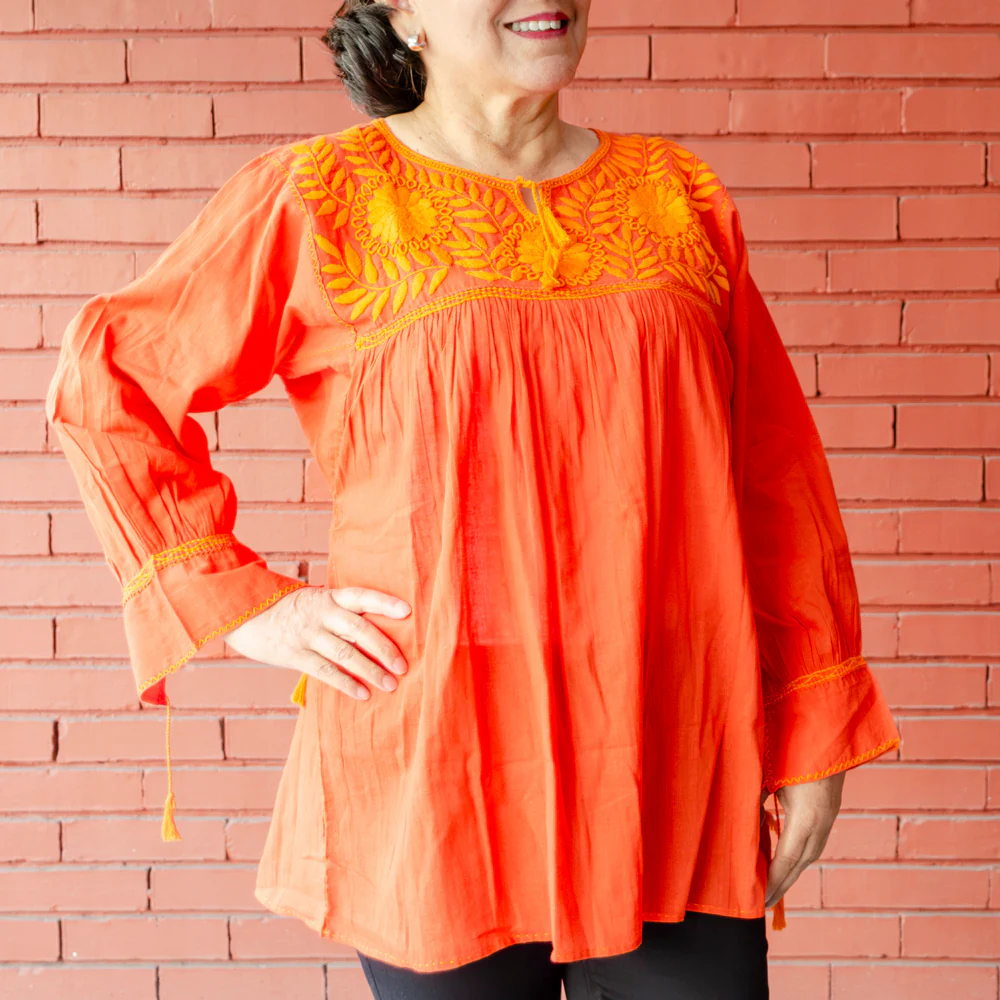 Carranza 3/4 Sleeve Embroidered Blouse - Image 32