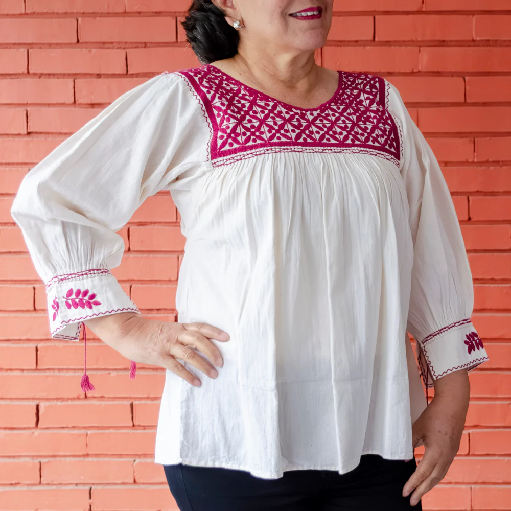 Carranza 3/4 Sleeve Embroidered Blouse - Image 35