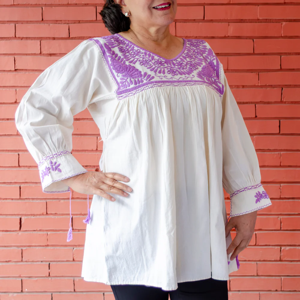 Carranza 3/4 Sleeve Embroidered Blouse - Image 36