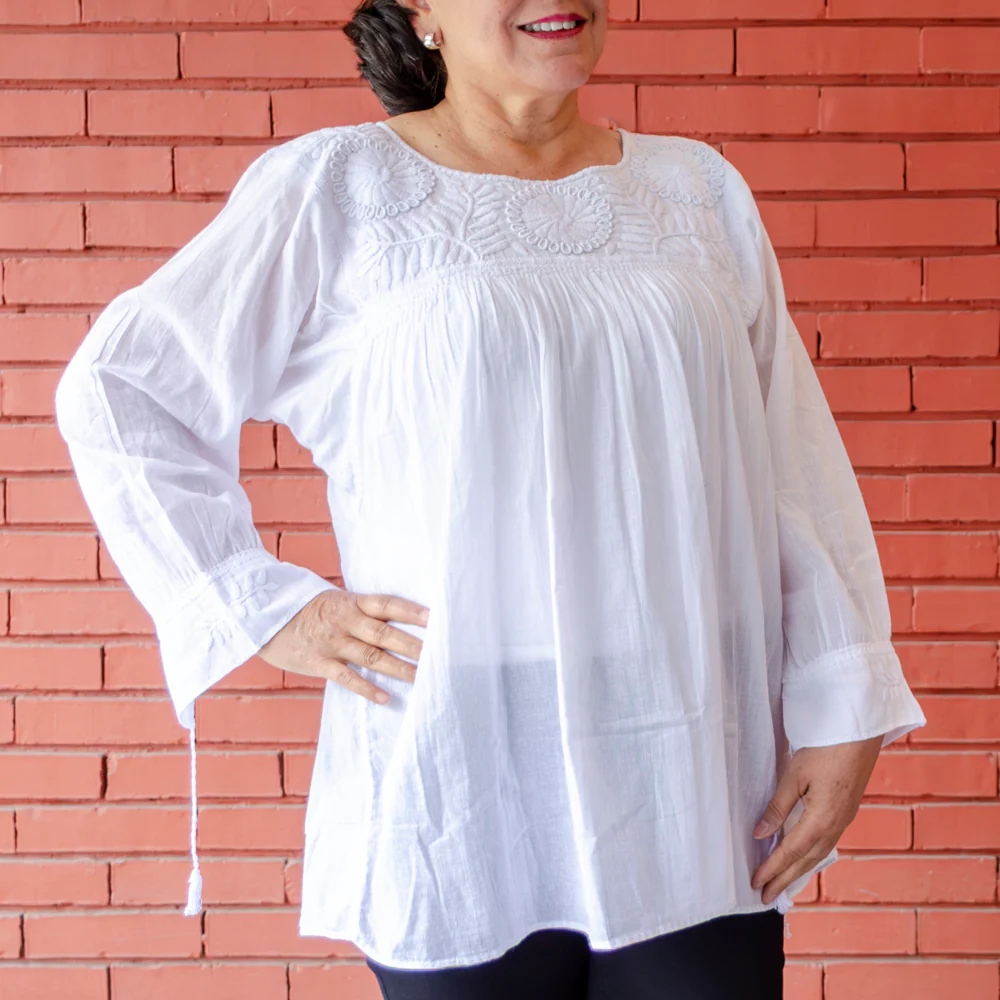 Carranza 3/4 Sleeve Embroidered Blouse - Image 37