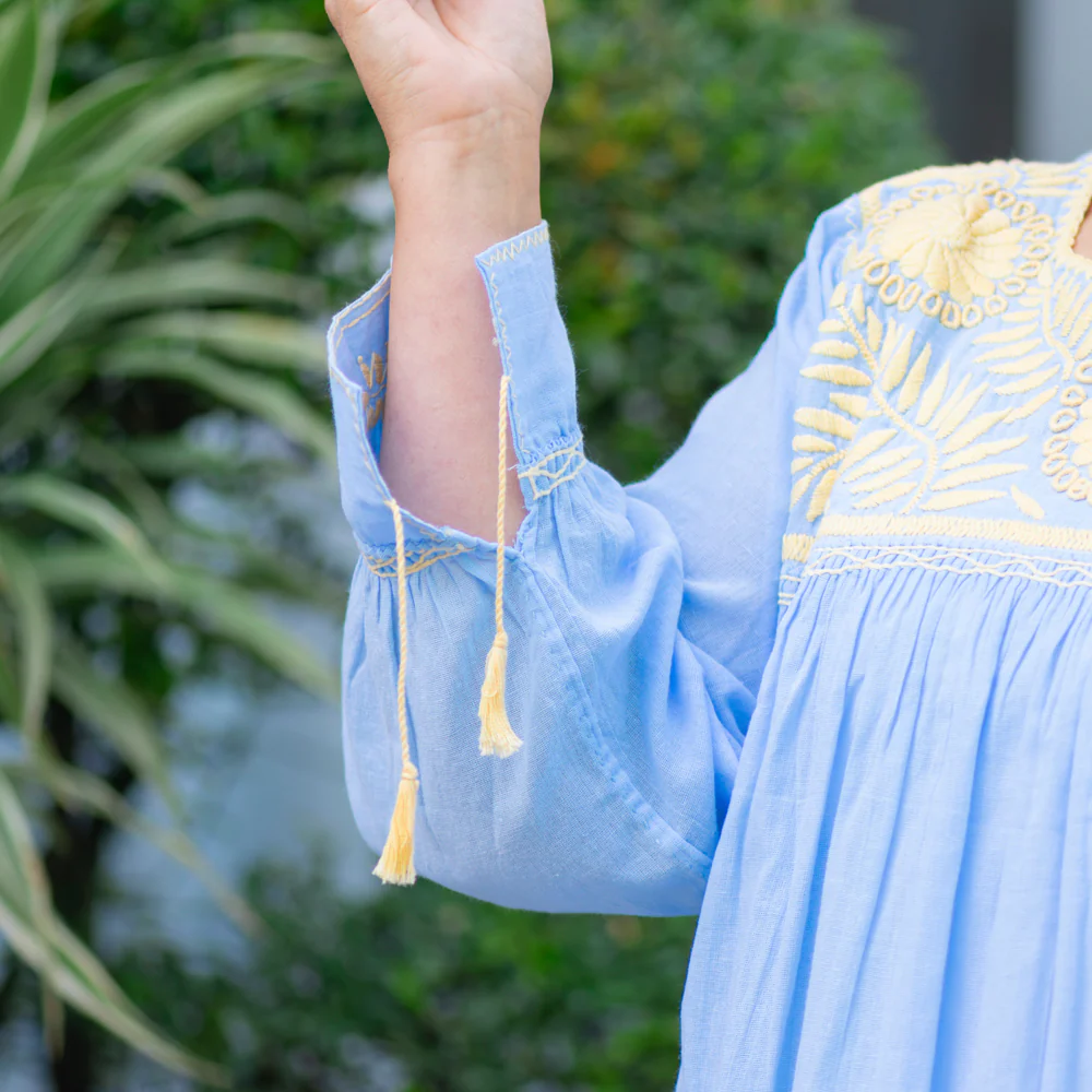 Carranza 3/4 Sleeve Embroidered Blouse - Image 5