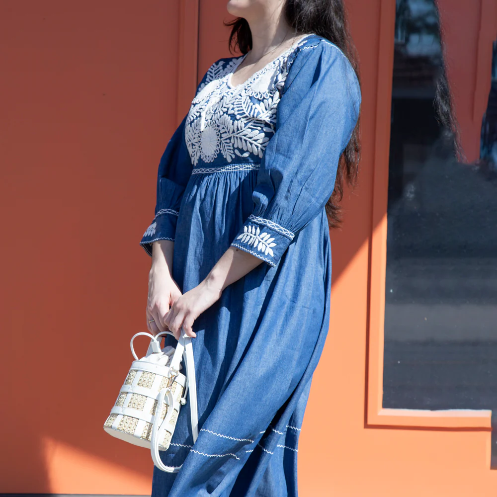 Carranza 3/4 Sleeve Embroidered Midi Dress - Image 13