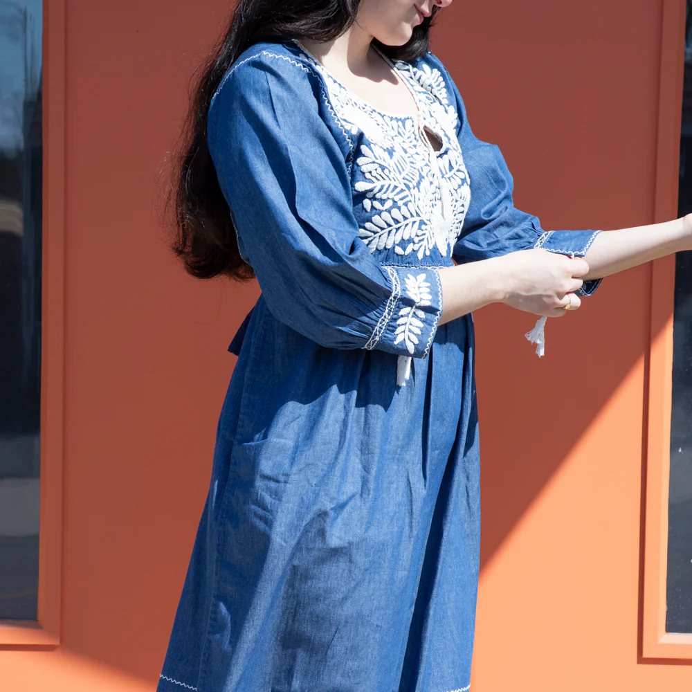 Carranza 3/4 Sleeve Embroidered Midi Dress - Image 14