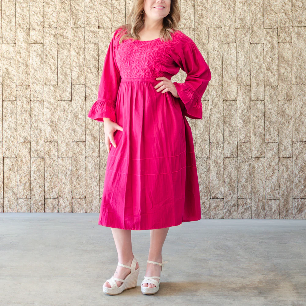 Carranza 3/4 Sleeve Embroidered Midi Dress - Image 20