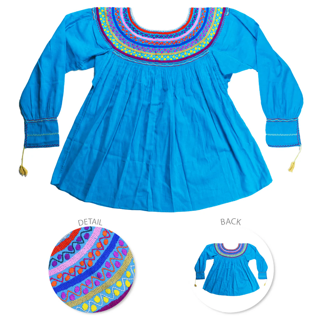 Carranza 3/4 Sleeve Embroidered Round Neckline Blouse - Image 7