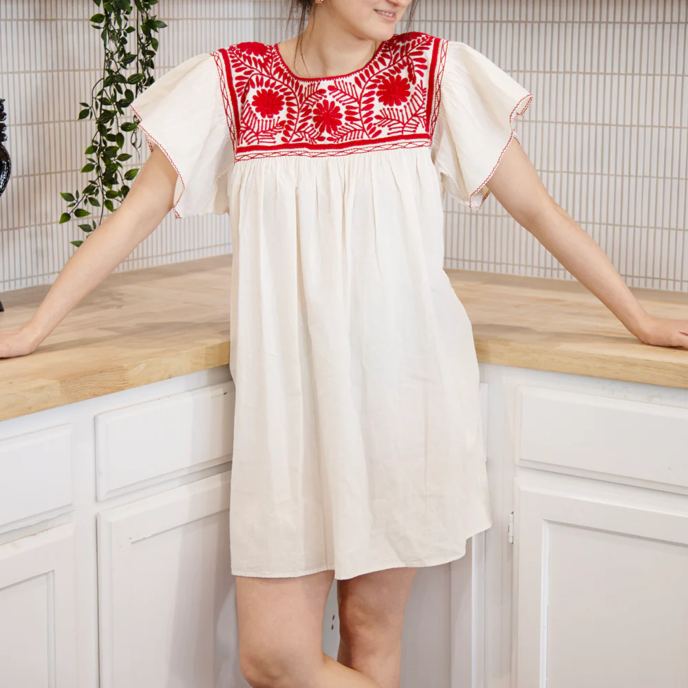 Carranza Short Sleeve Embroidered Dress - Image 17