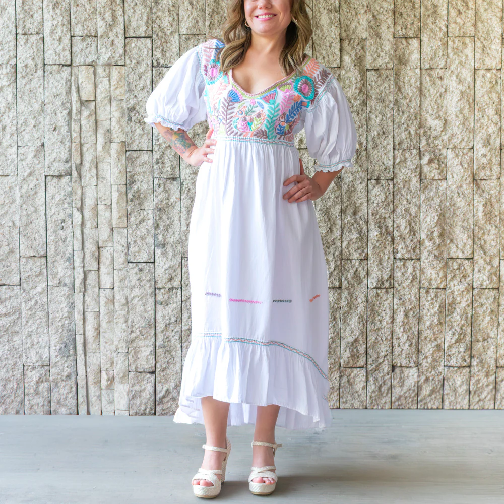 Carranza Short Sleeve Embroidered Dress - Image 4