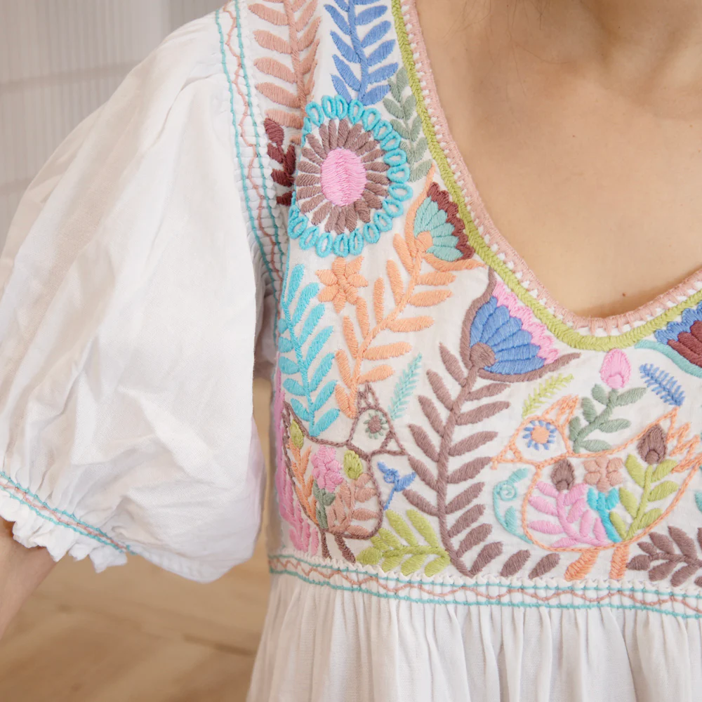 Carranza Short Sleeve Embroidered Dress - Image 5