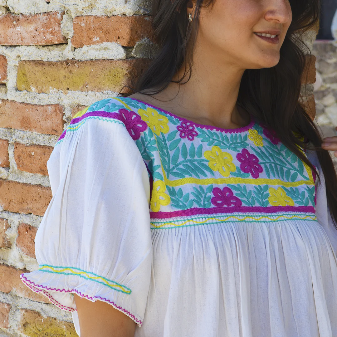 Carranza Short Sleeve Embroidered Dress - Image 8